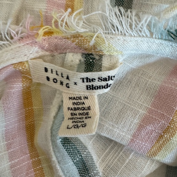 New Billabong The Salty Blonde Striped Mini Dress Size L - Picture 12 of 13
